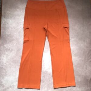 NWOT Athleta Delancey Straight Cargo Pant Orange 1X Athletic Athleisure Outdoor